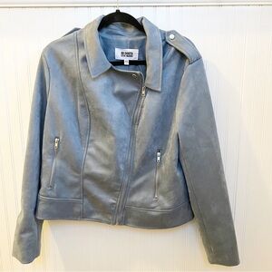 BB Dakota Steve Madden Slate Blue Faux Suede Moto Jacket Plus Size XXL